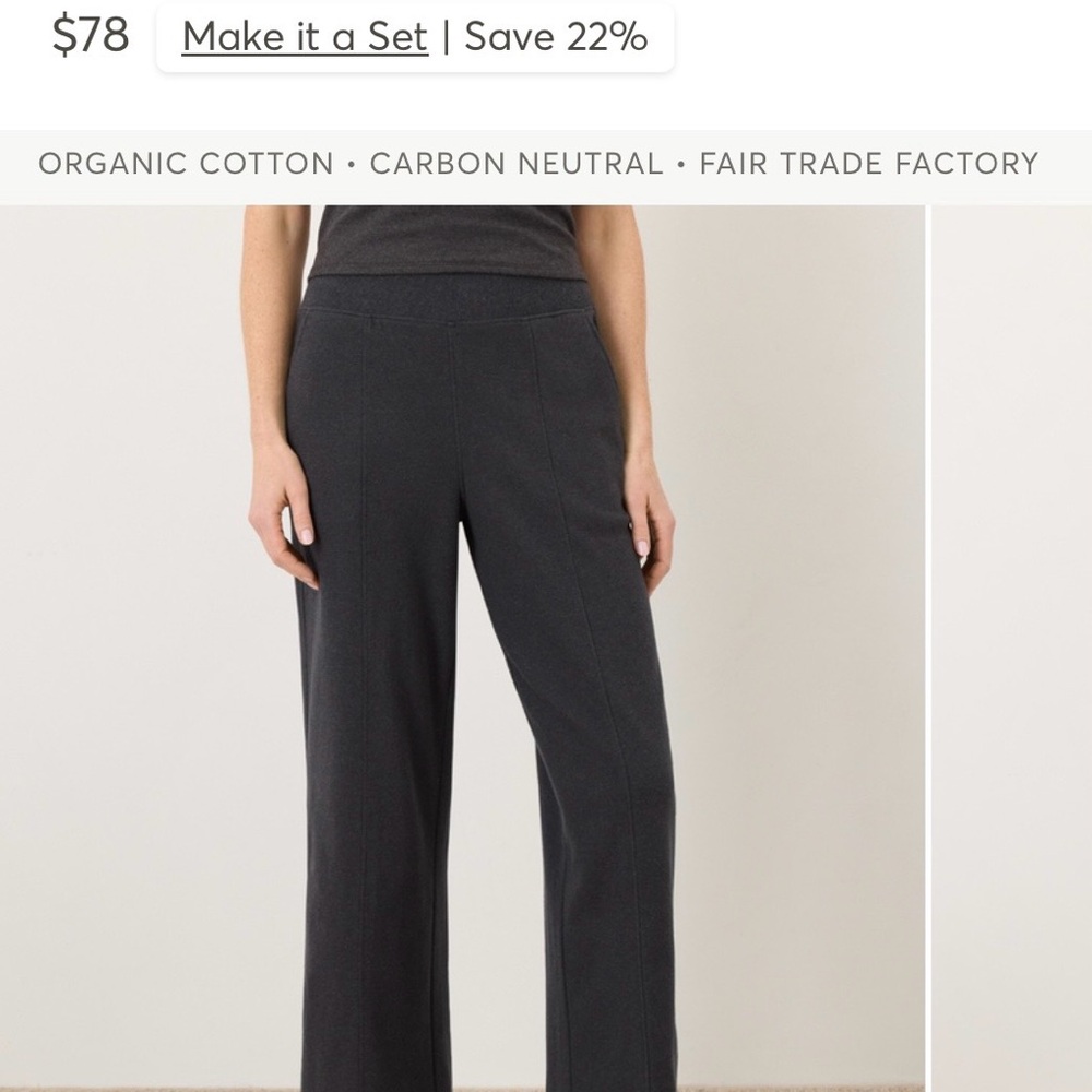 PACT Organic Airplane Pintuck Wide Leg Pant